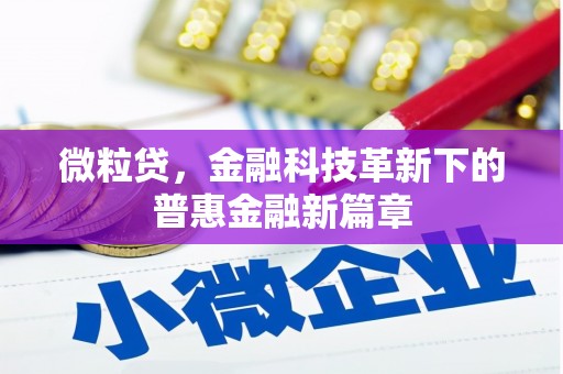 郑州微粒贷，金融科技革新下的普惠金融新篇章
