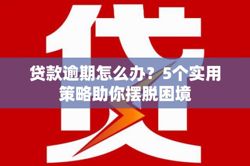 郑州贷款逾期怎么办？5个实用策略助你摆脱困境