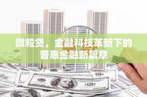 郑州微粒贷，金融科技革新下的普惠金融新篇章