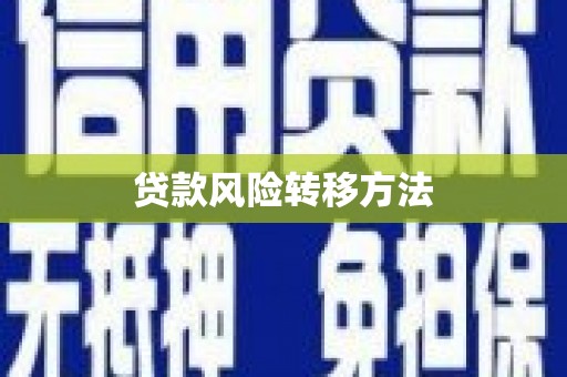 郑州贷款风险转移方法