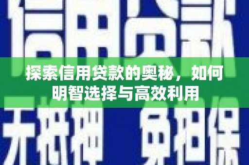 郑州探索信用贷款的奥秘，如何明智选择与高效利用