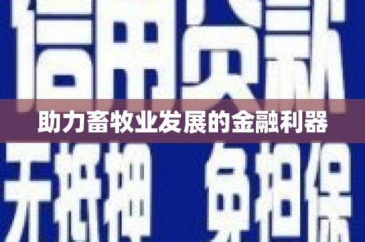 郑州助力畜牧业发展的金融利器