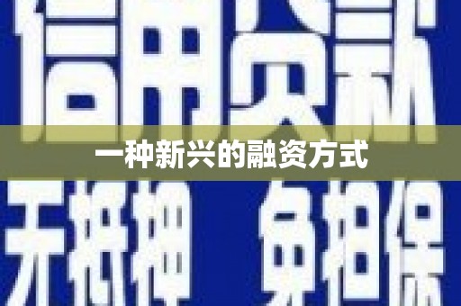 郑州一种新兴的融资方式